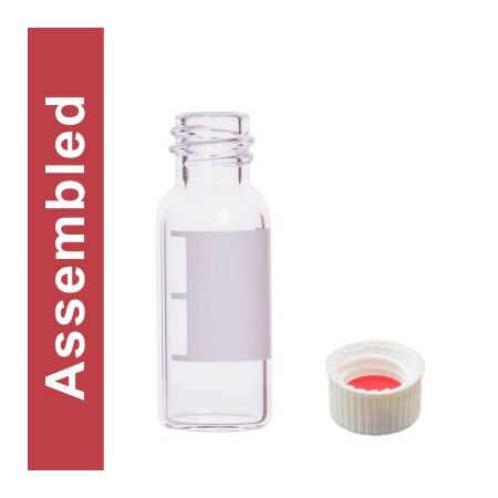 Cp Lab Safety. Wheaton MicroLiter 2ML Clear Screw Thread Vial Kit, 8-425 Wht, PTFE/Silicone Septa, 100pk 08-1230W-A